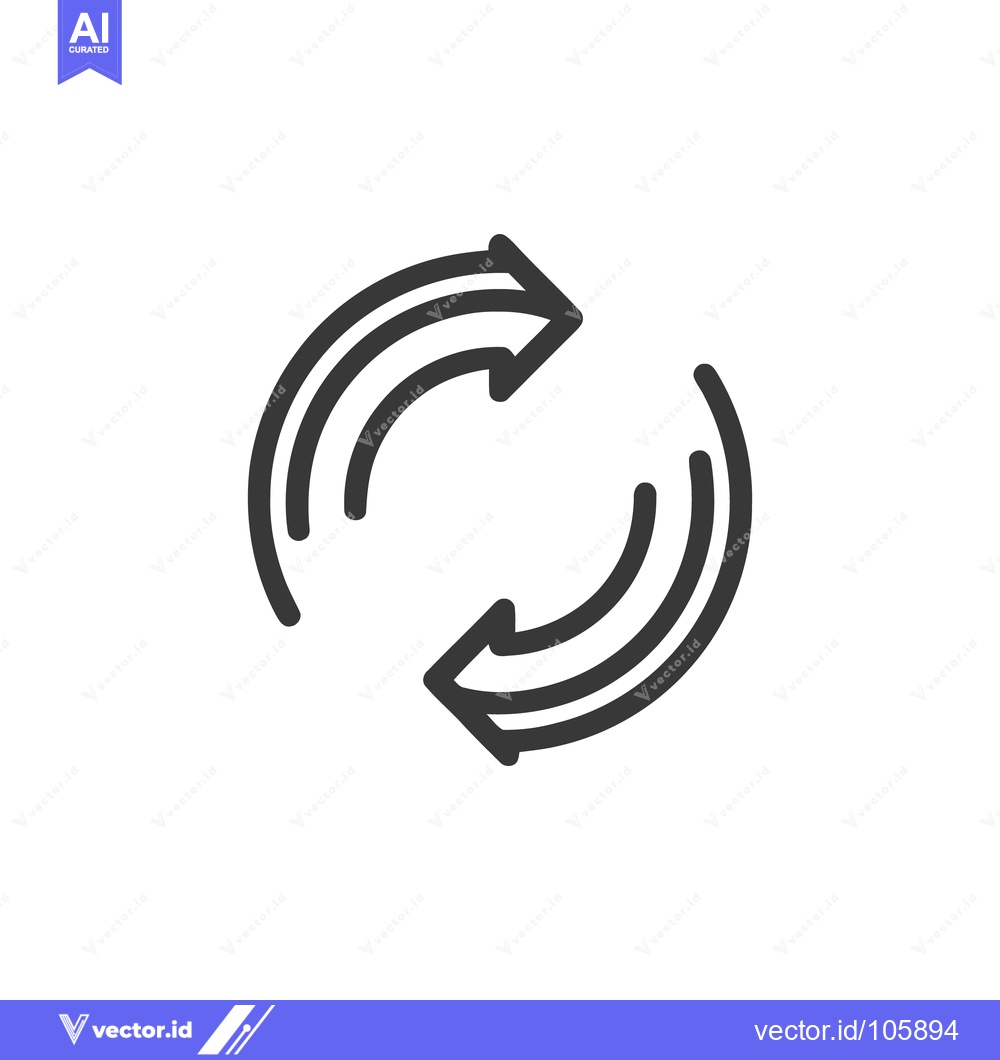 Premium Vector of Circular Double Arrow Icon: Rotation, Recycle, and Refresh Symbol