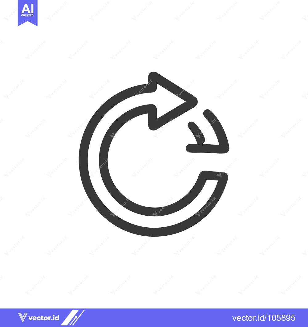 Premium Vector of Circular Arrow Icon: Continuous Loop, Refresh Symbol, Gray on White Ba