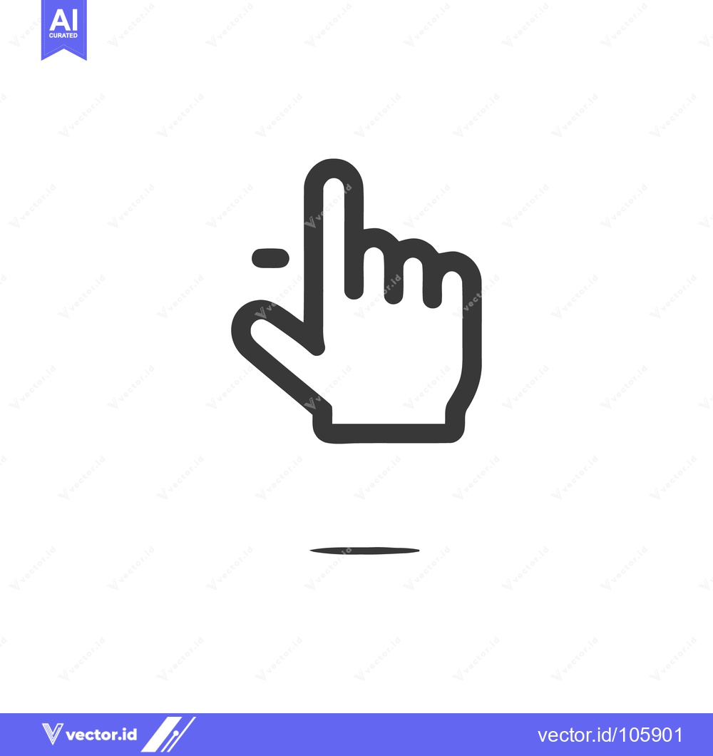 Premium Vector of Minimalist Hand Icon: Pointing Finger with Shadow on White Background