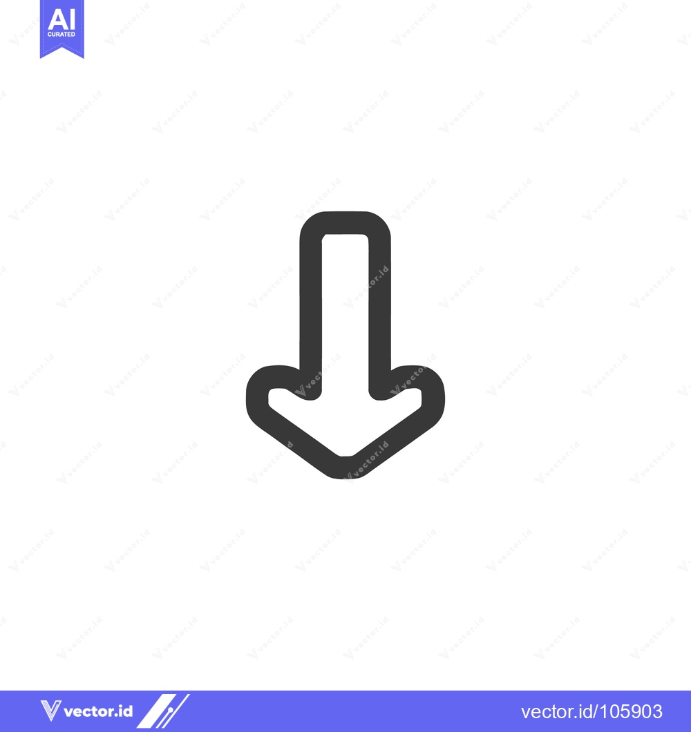 Premium Vector dari Bold Down Arrow Icon: Simple, Modern Design on White Background