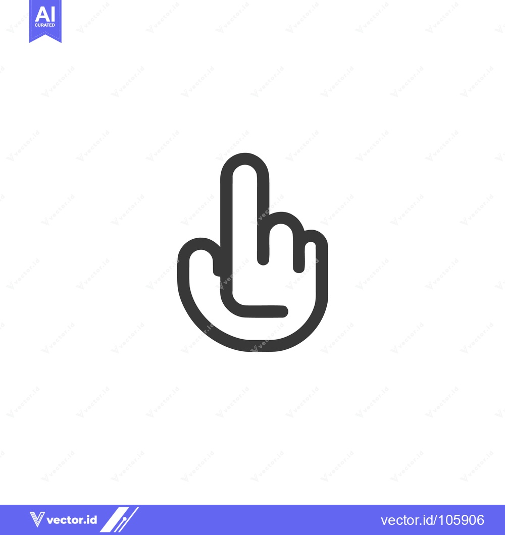 Premium Vector of Minimalist Hand Cursor Icon: Pointing Finger Design in Bold Outline