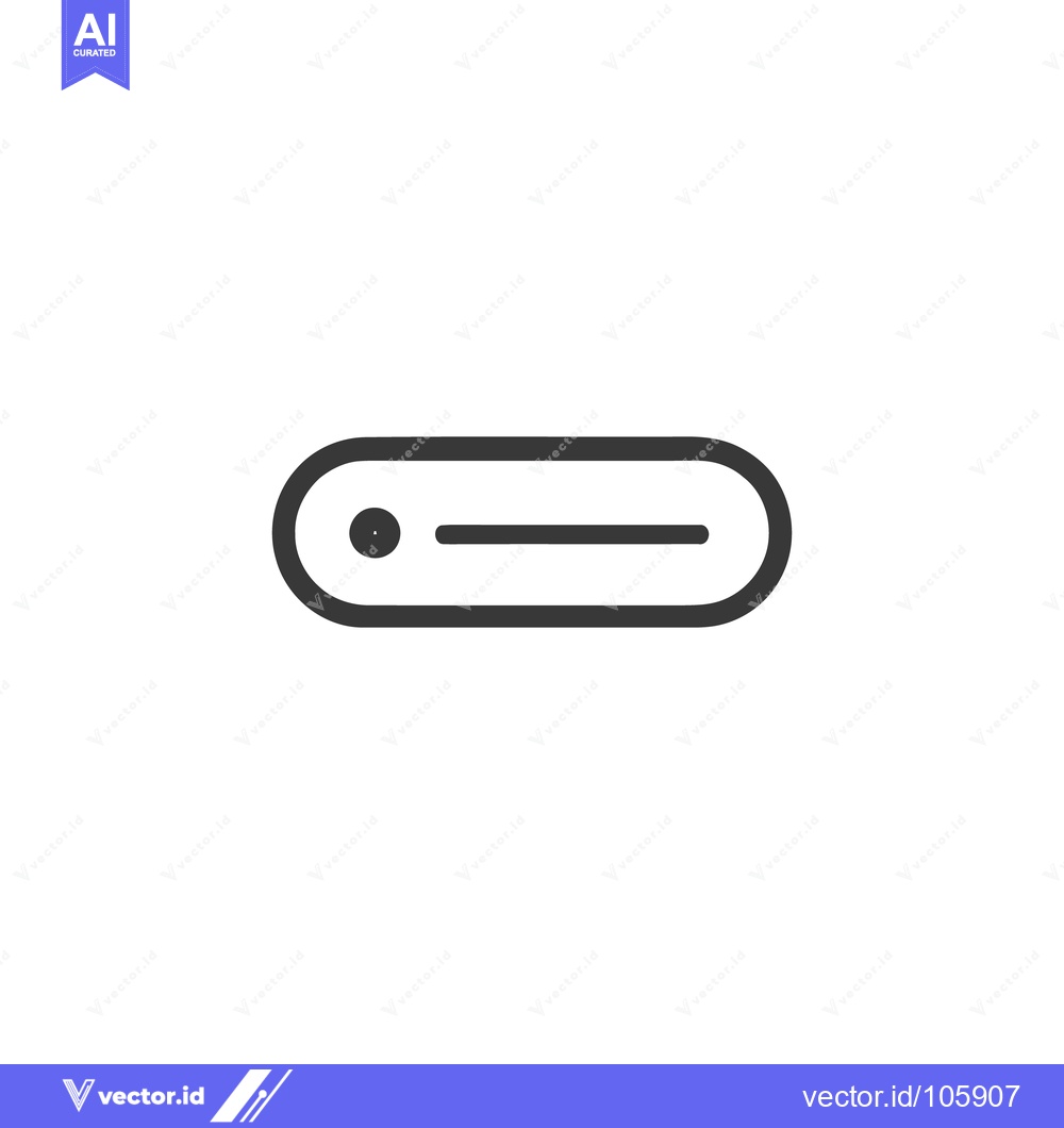 Premium Vector dari Minimalist Toggle Switch Icon: Dark Gray Rounded Rectangle with Slider