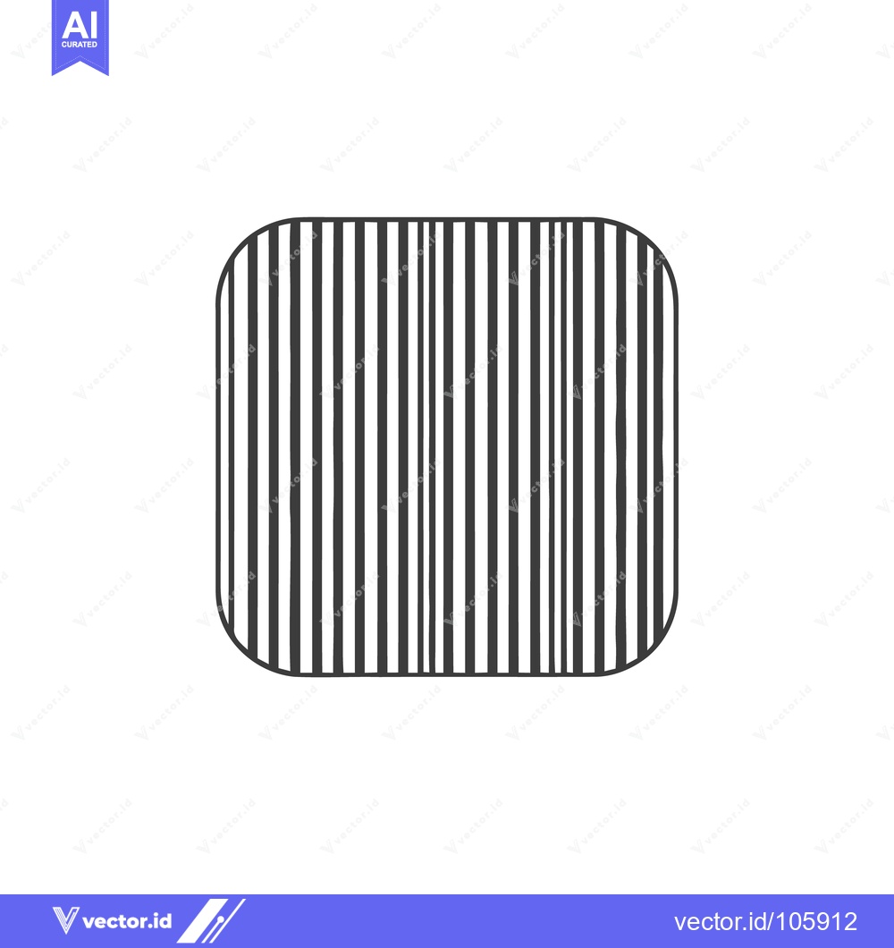 Premium Vector dari Minimalist Barcode Icon with Rounded Rectangle Shape in Black and Whit