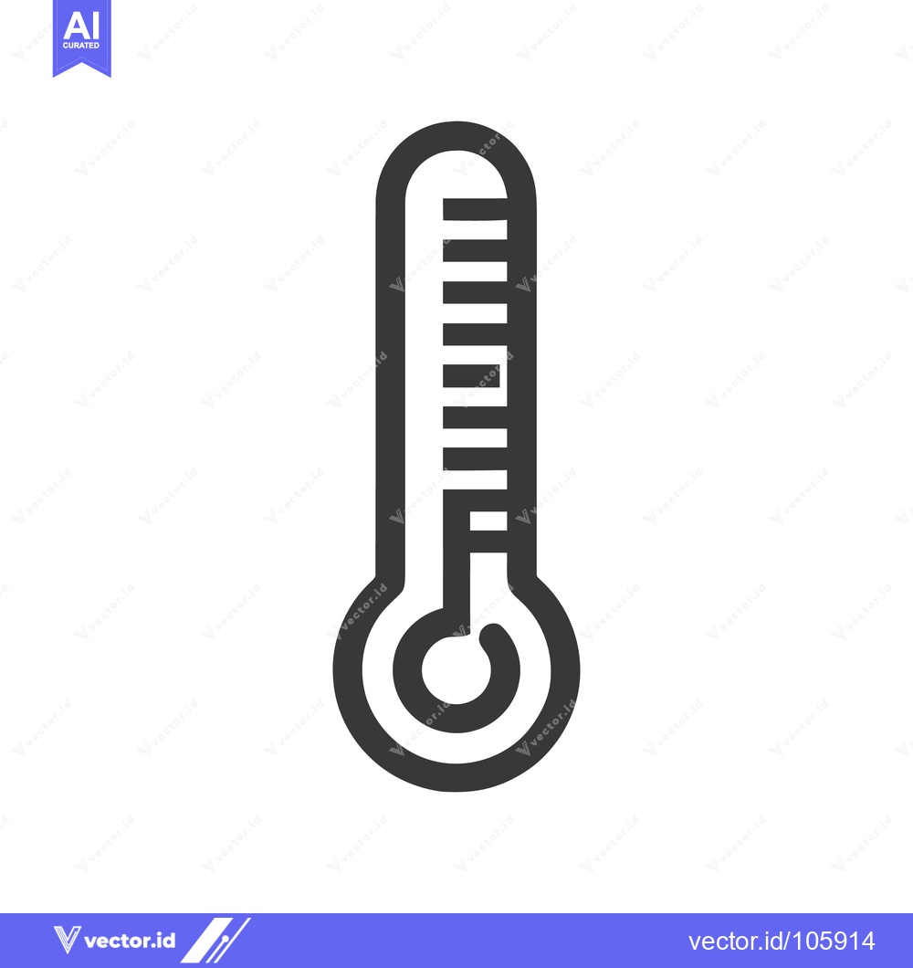 Premium Vector of Minimalist Thermometer Icon: Medical Tool for Temperature Measurement,