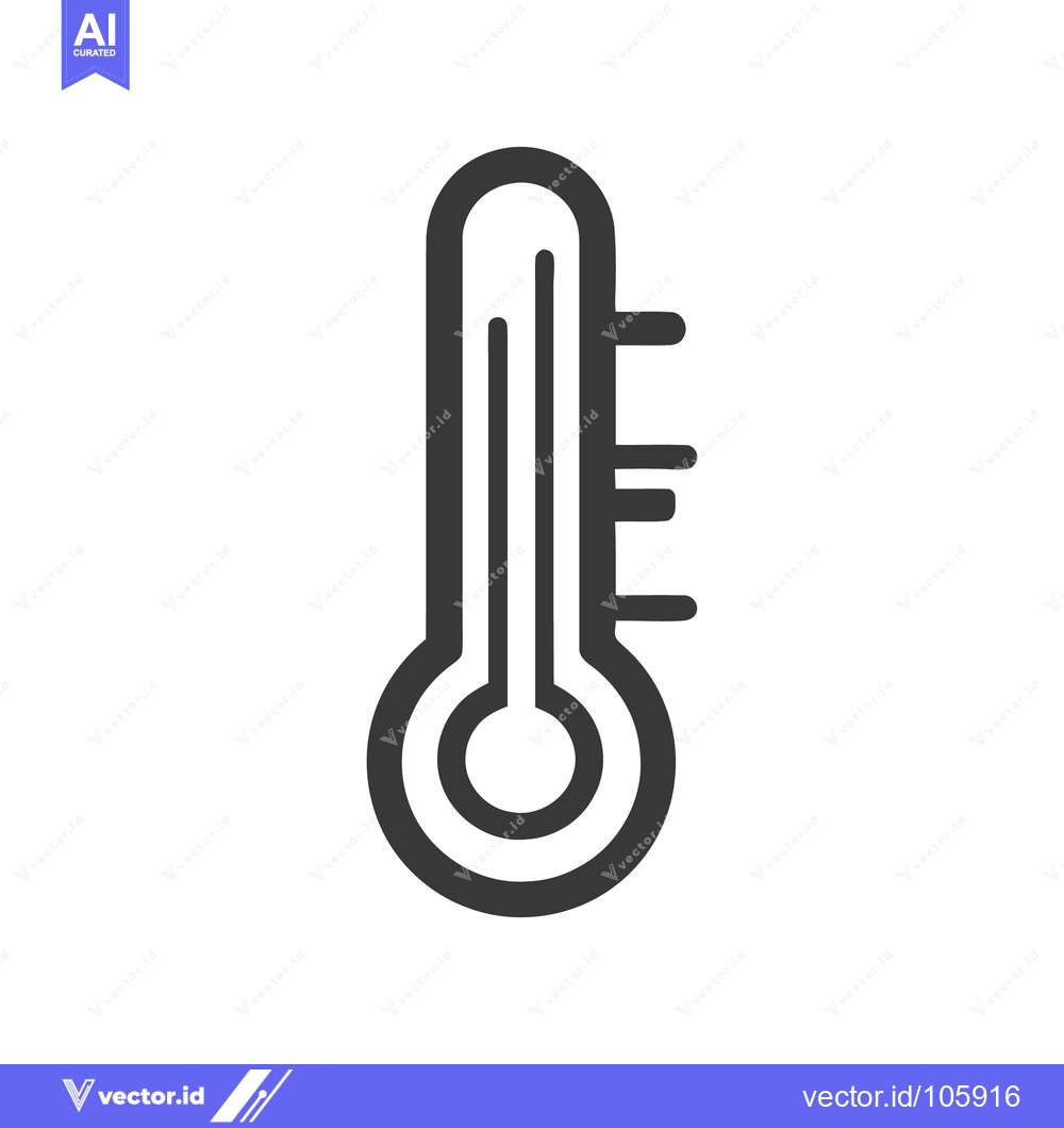 Premium Vector dari Minimalist Thermometer Icon: Medical Temperature Measurement Symbol