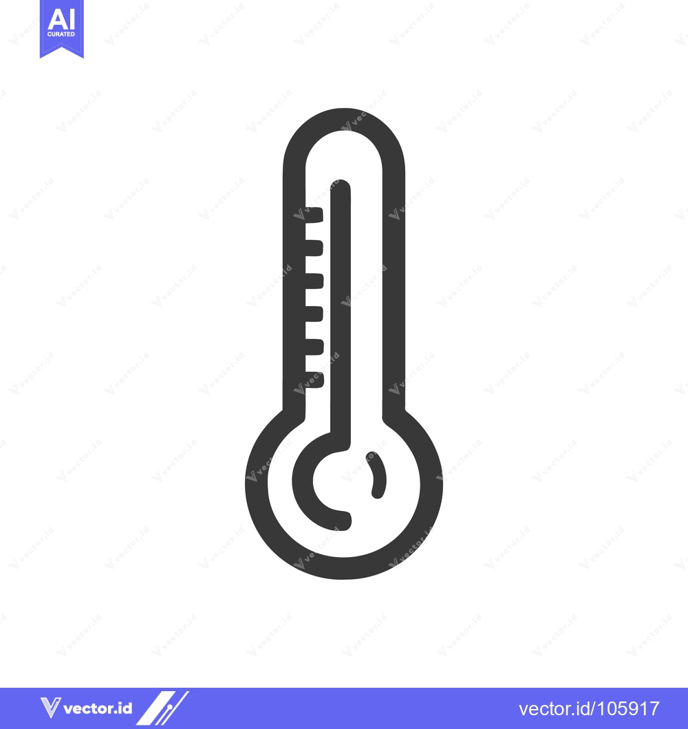 Premium Vector dari Minimalist Thermometer Icon: Medical Tool for Temperature Measurement