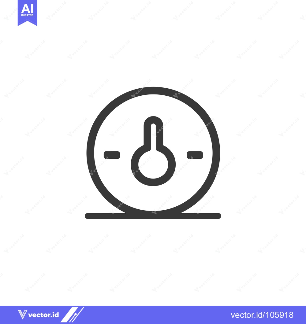 Premium Vector of Thermometer Icon with Circle and Line
