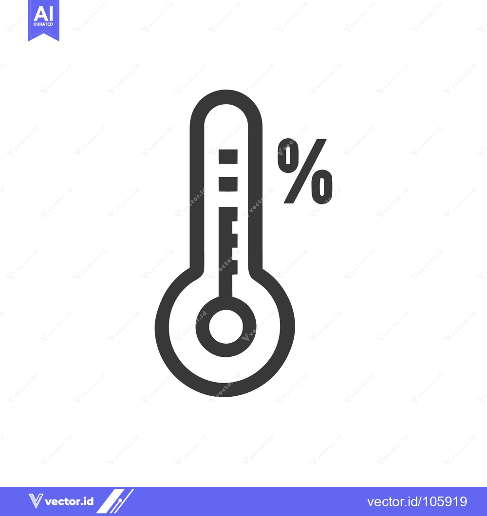 Premium Vector dari Humidity Thermometer Icon: Minimalist Design for Weather Monitoring an