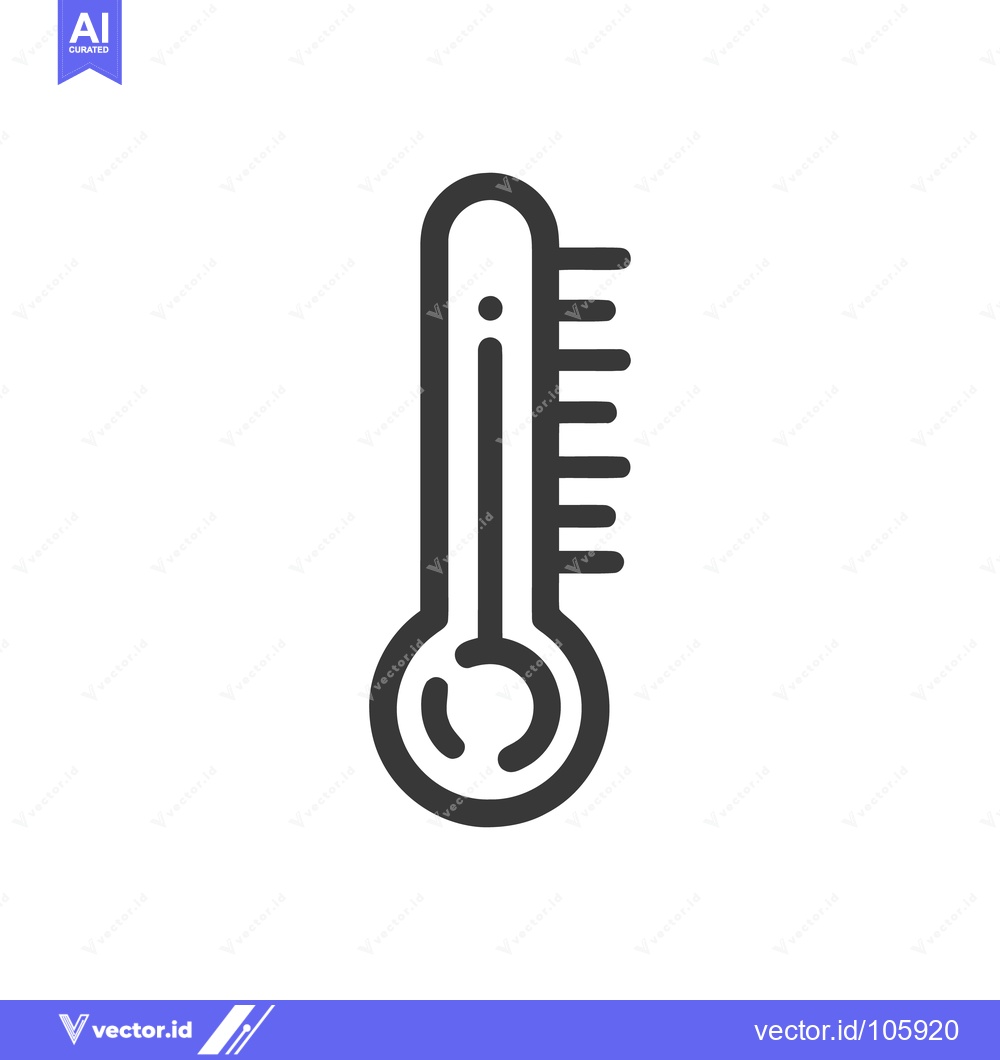Premium Vector of Minimalist Thermometer Icon: Medical Tool for Temperature Measurement