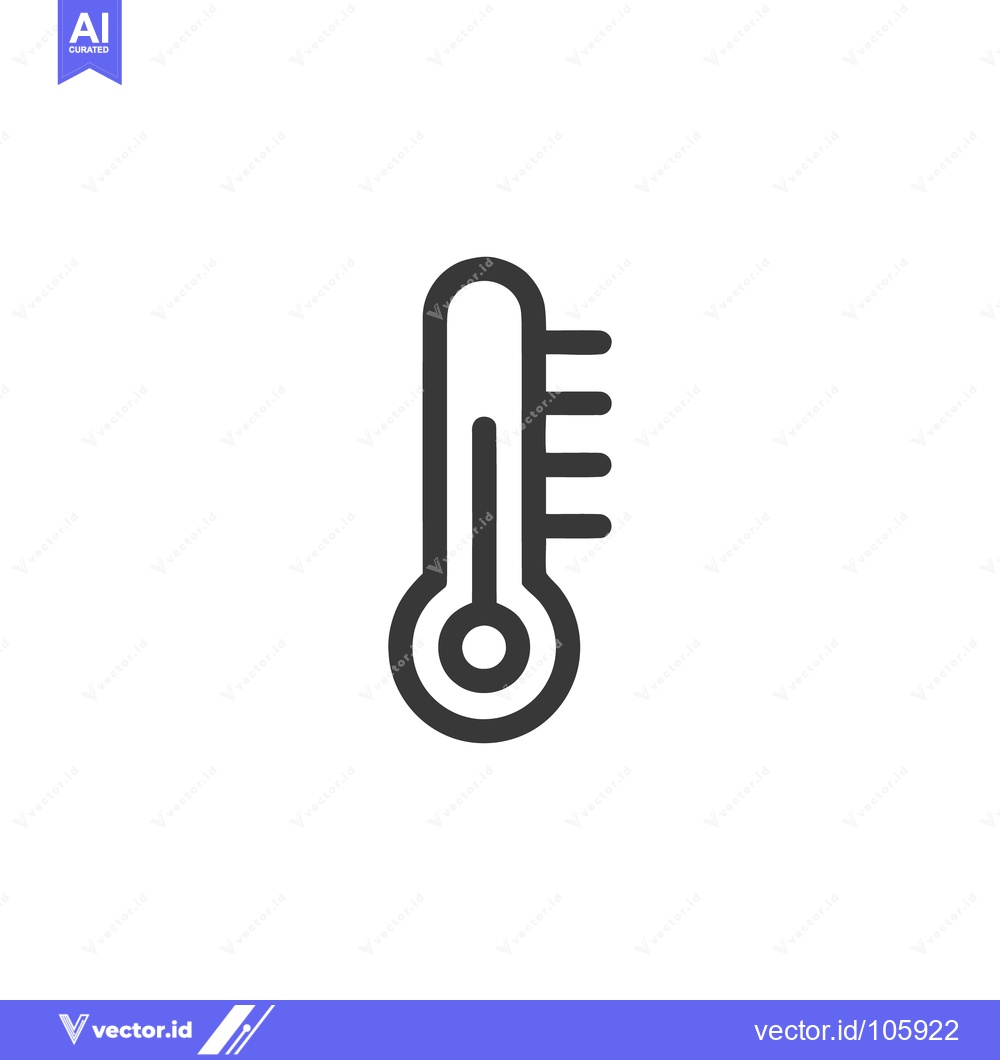 Premium Vector dari Minimalist Thermometer Icon: Temperature Measurement Tool in Dark Gray