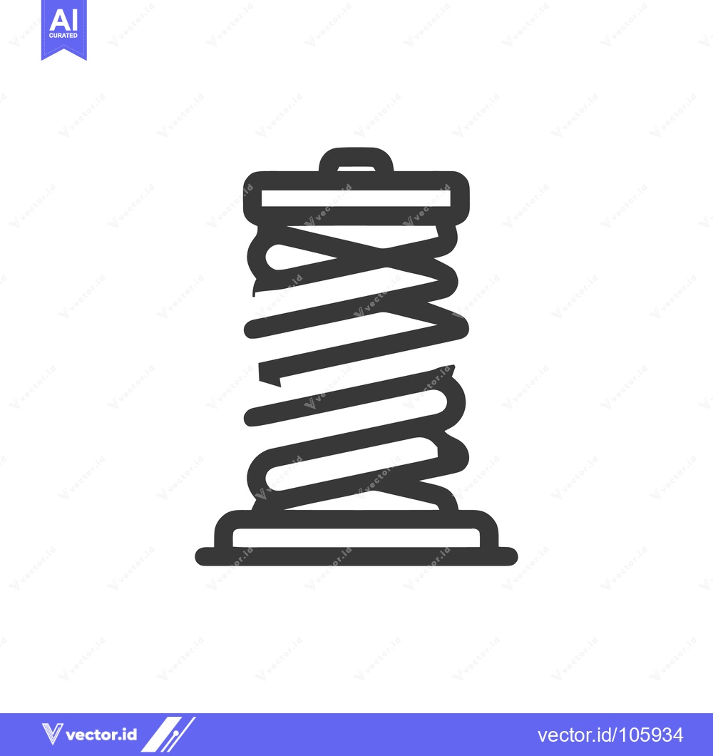 Premium Vector of Minimalist Spring Icon: Black Outline on White Background