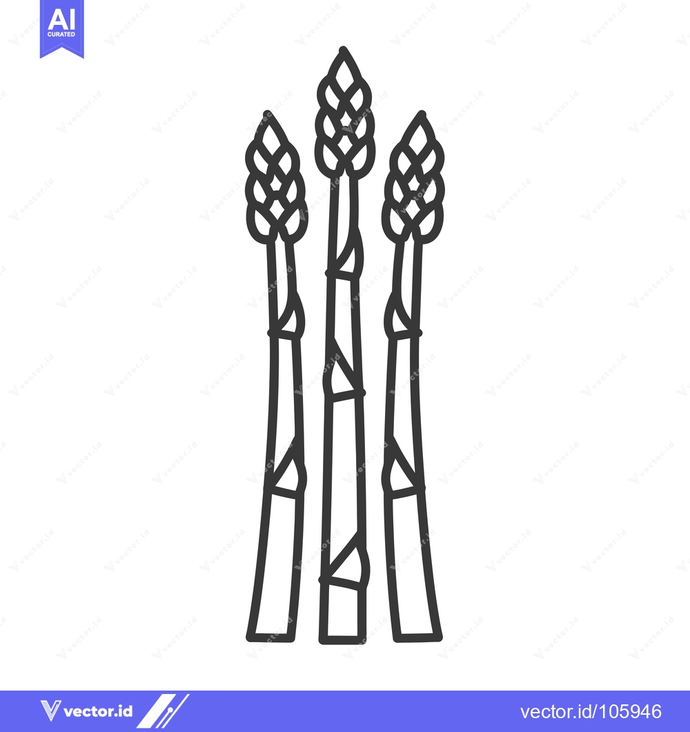 Premium Vector dari Three Asparagus Spears with Tips