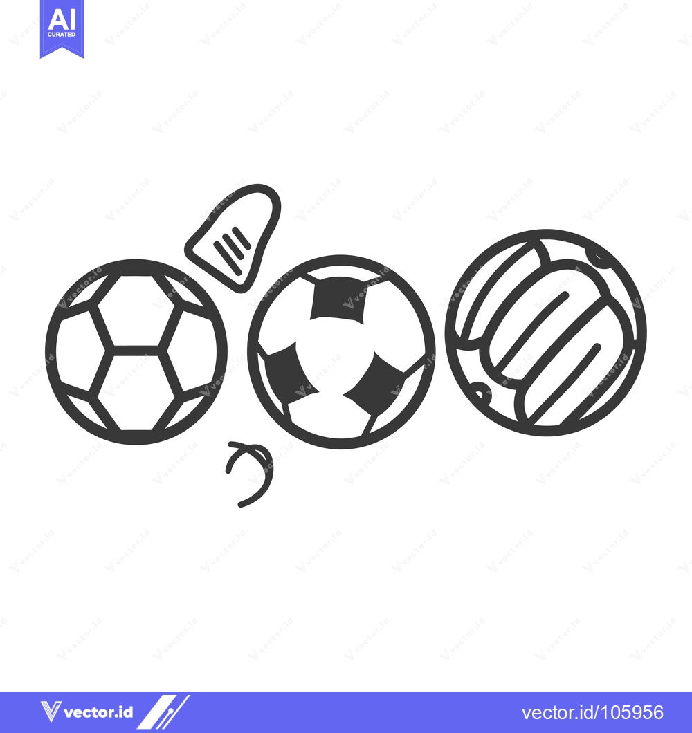 Premium Vector dari Three Balls and a Cleat in a Line