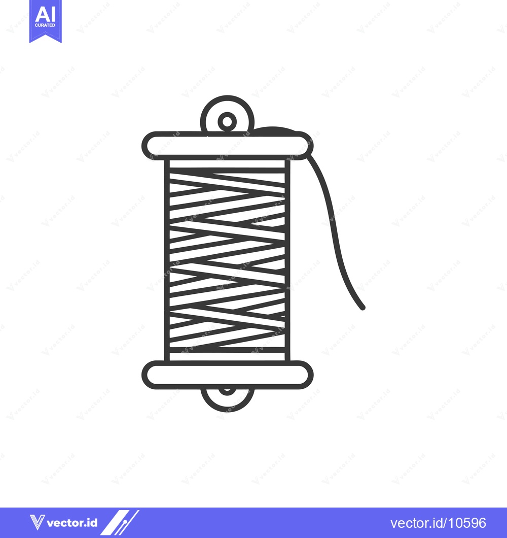 Premium Vector dari A Black and White Line Drawing of a Spool of Thread