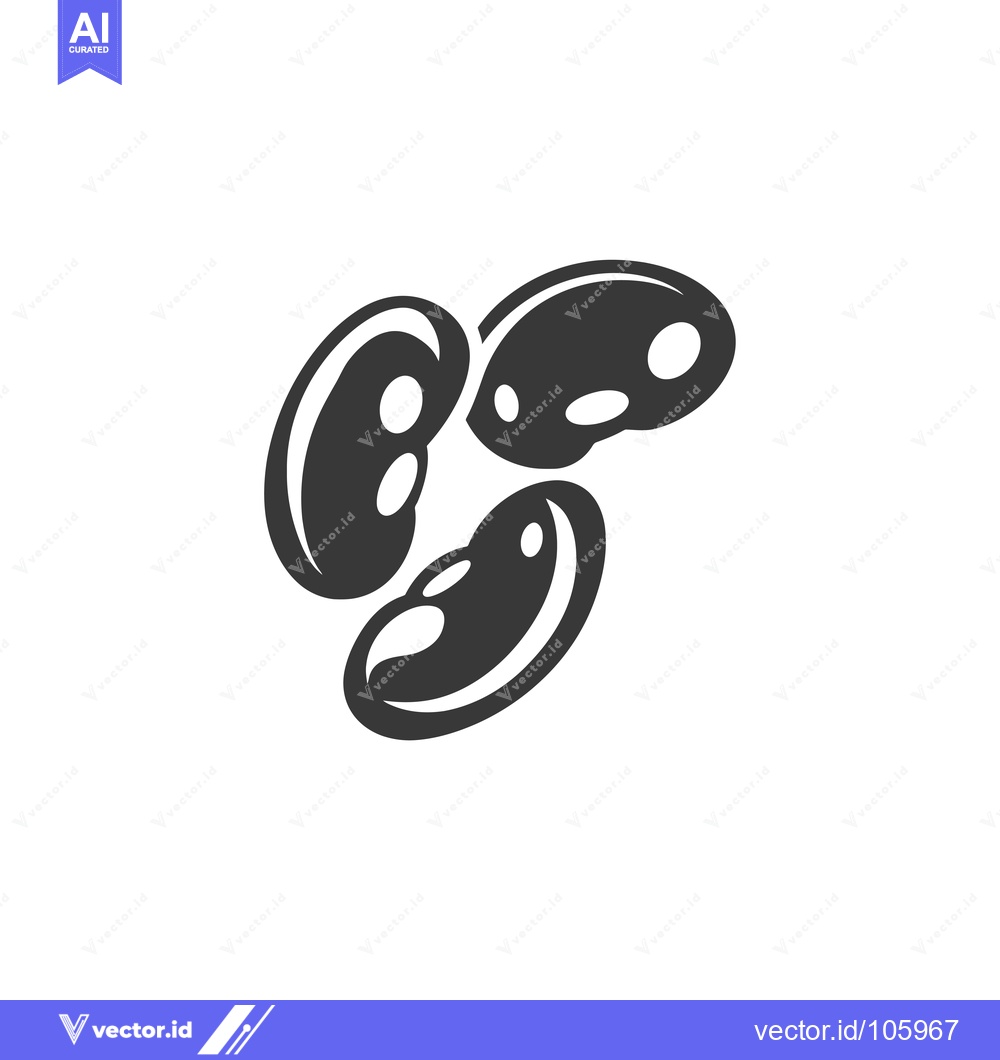 Premium Vector dari Three Black and White Bean Shapes