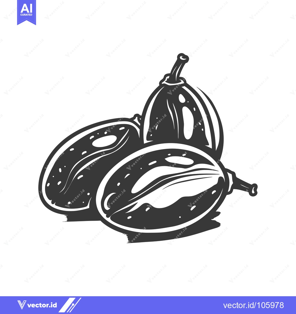 Premium Vector of Three Black and White Coffee Beans