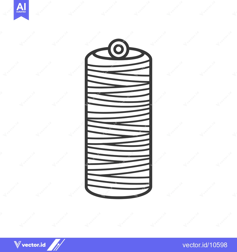 Premium Vector dari A black and white line drawing of a spool of thread