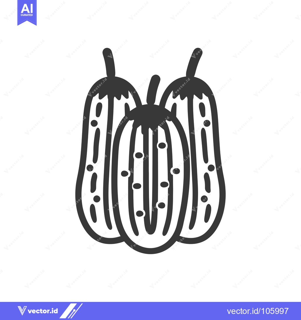 Premium Vector dari Three Black and White Outline Cucumbers