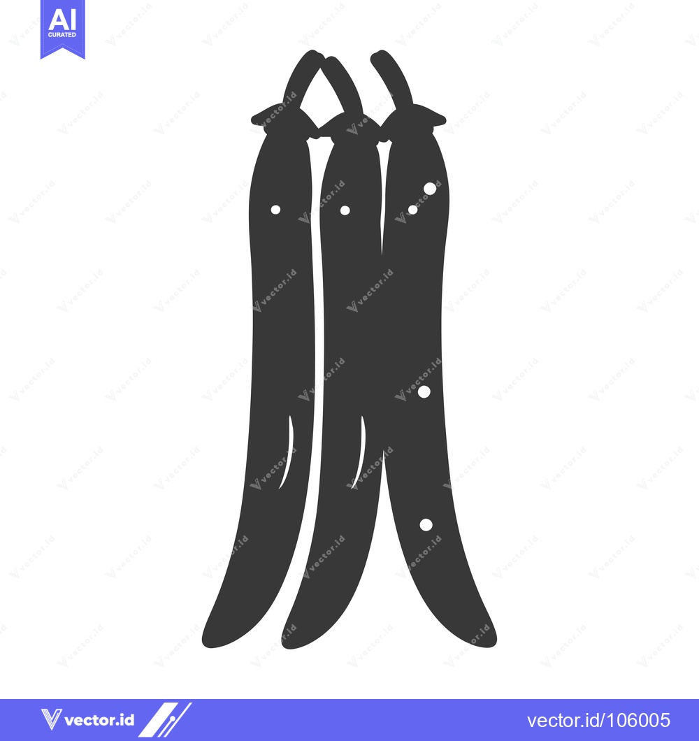 Premium Vector dari Three Black And White String Beans
