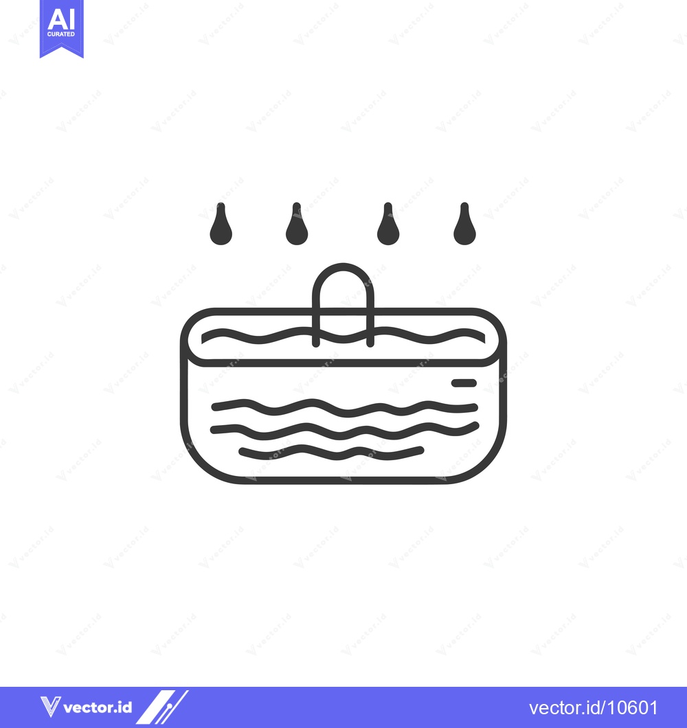 Premium Vector of A Black and White Line Drawing of a Swimming Pool with a Ladder and Ra