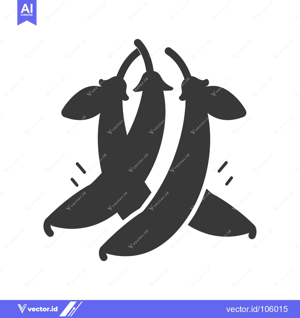 Premium Vector dari Three Black Silhouettes of String Beans