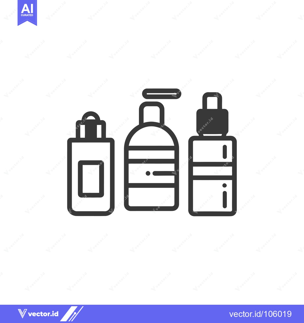 Premium Vector of Three Bottles of Different Shapes and Sizes with Caps