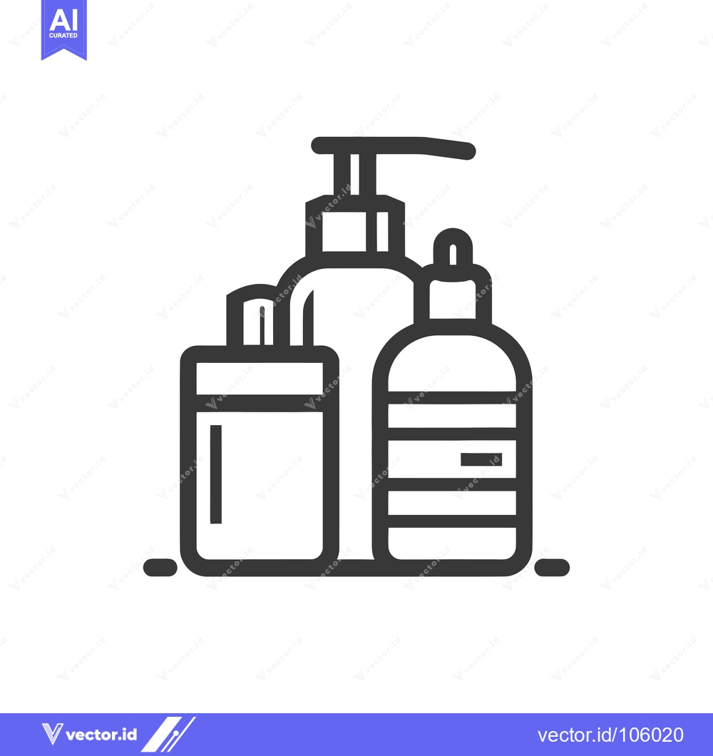Premium Vector dari Three Bottles of Liquid Products with Labels