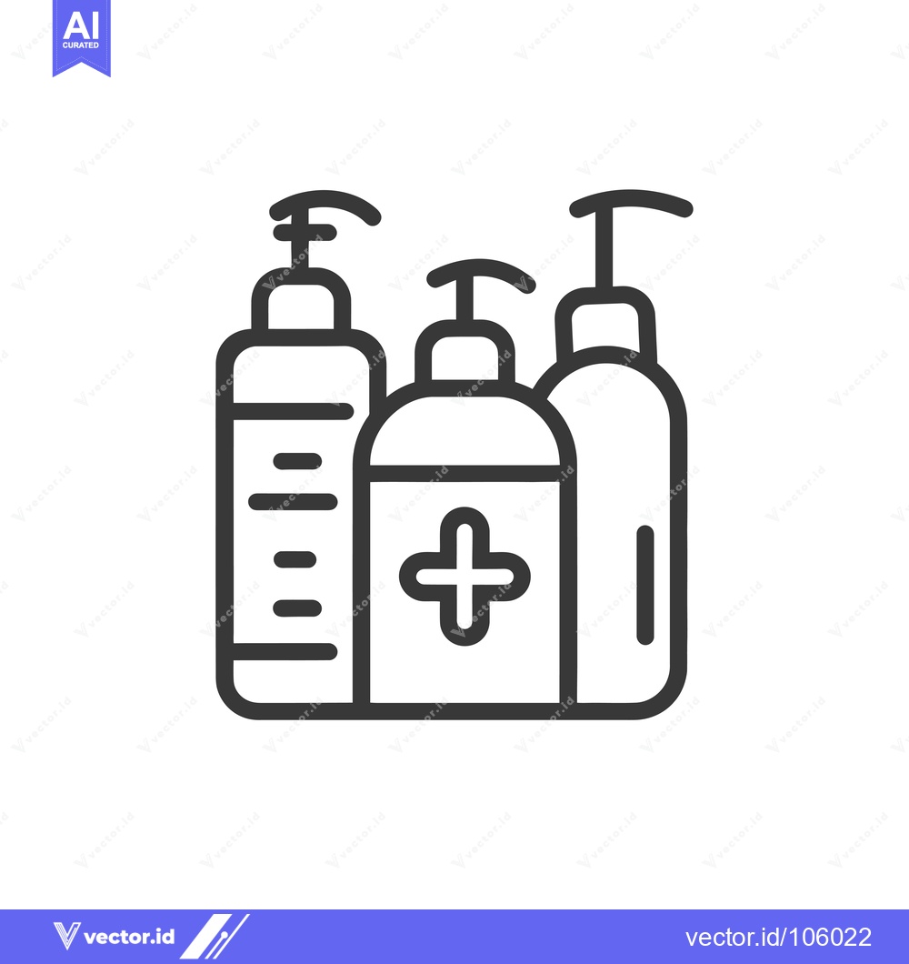Premium Vector dari Three Bottles of Liquid Soap with a Plus Sign