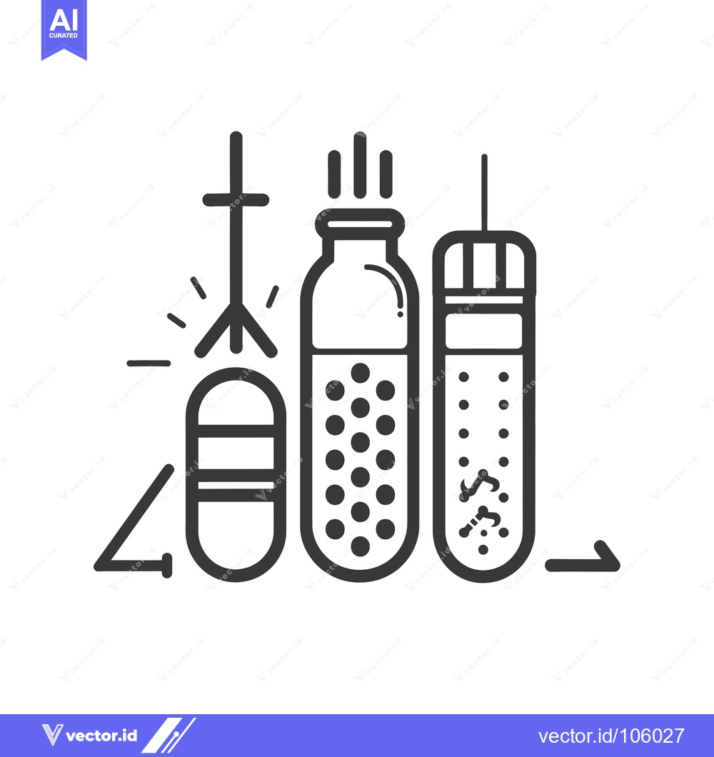 Premium Vector dari Three Bottles with Different Contents, Illustrated in Black and White