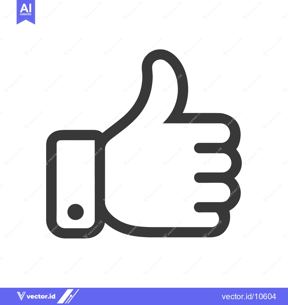 Premium Vector of A Black and White Line Drawing of a Thumbs Up Gesture