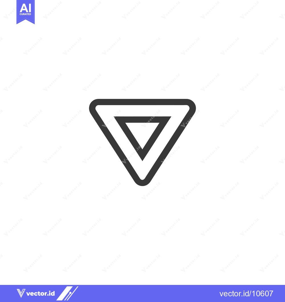 Premium Vector dari A Black and White Line Drawing of a Triangle with a Smaller Triangle I