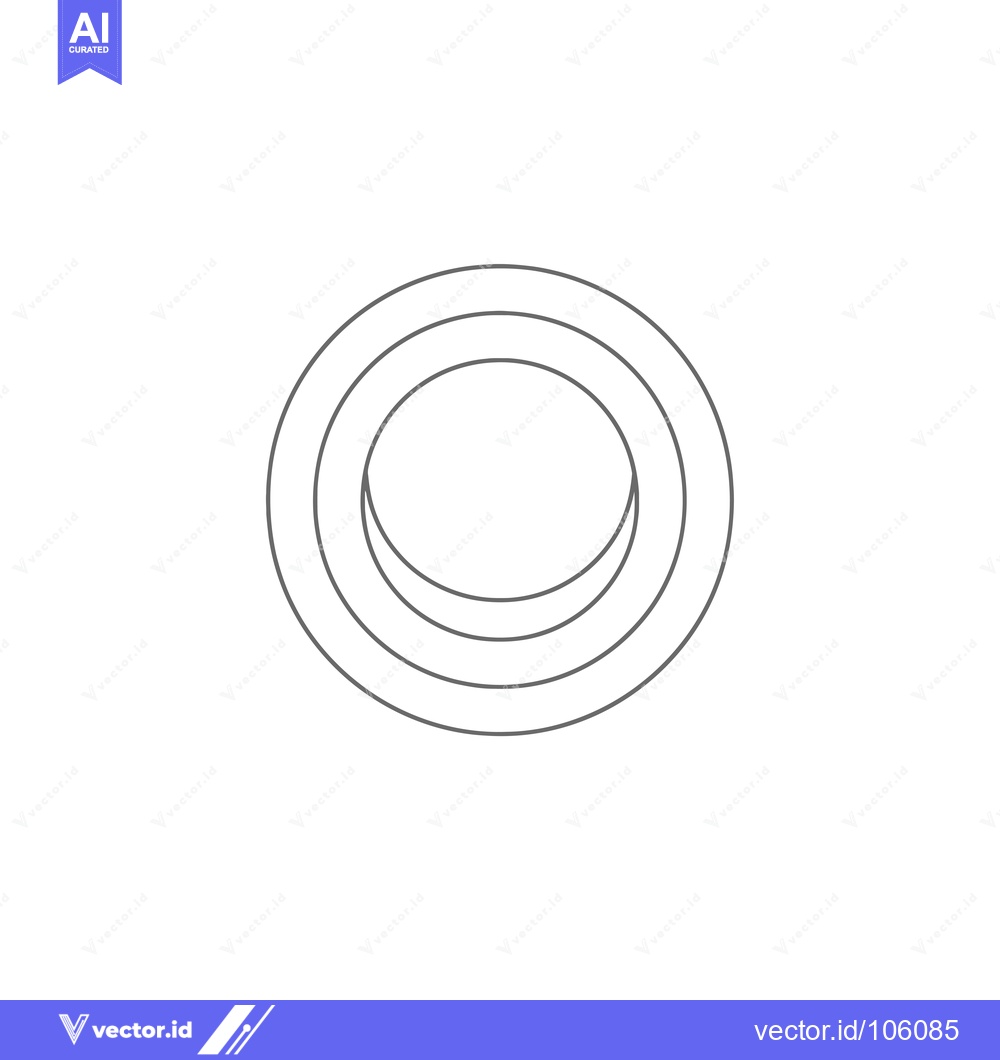 Premium Vector dari Three concentric gray circles with the top one split in half