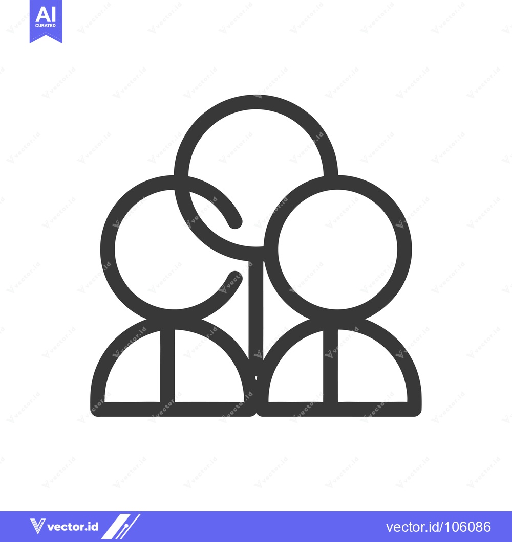 Premium Vector of Three Connected Circles Representing People