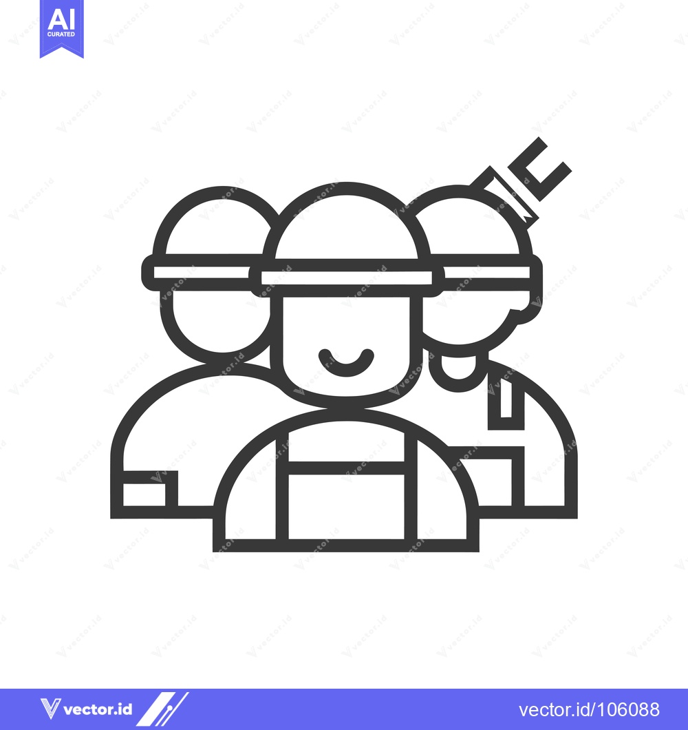 Premium Vector dari Three construction workers wearing hard hats