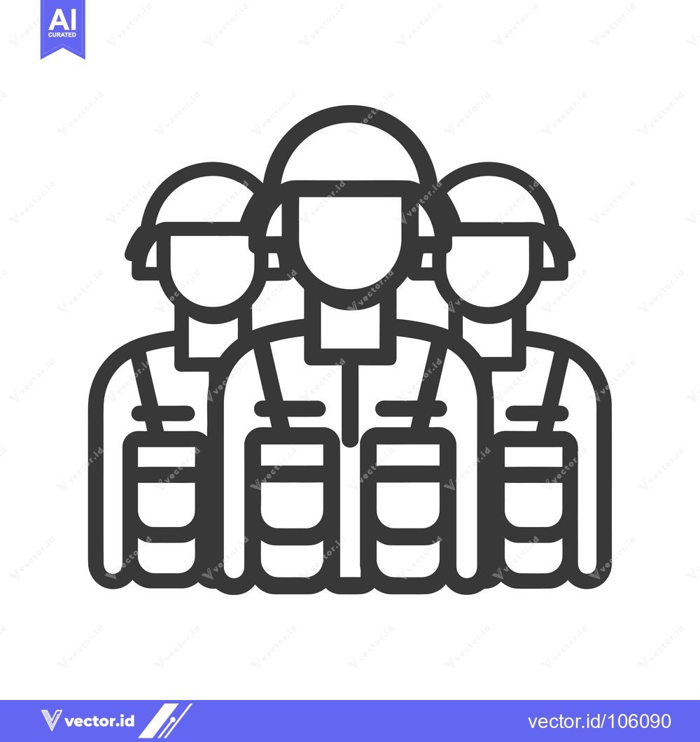 Premium Vector dari Three Construction Workers Wearing Hard Hats and Work Gear
