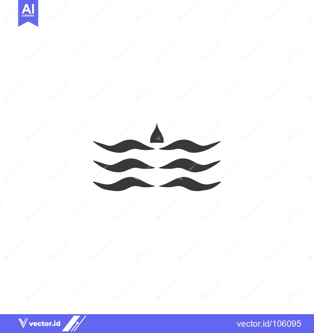 Premium Vector of Three Curved Lines with a Point on Top