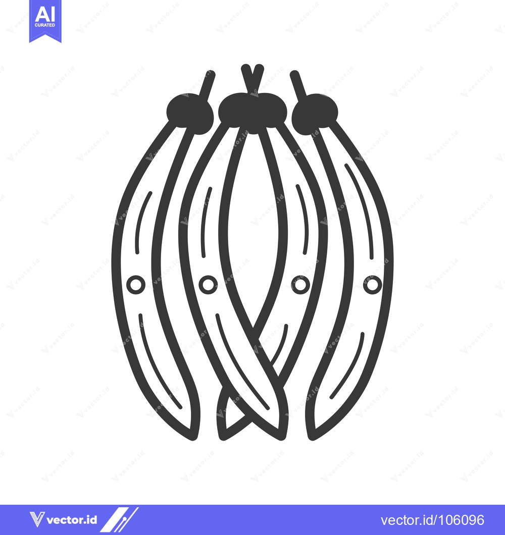 Premium Vector dari Three Curved Pods with a Centered Knot