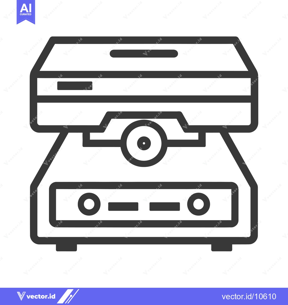 Premium Vector of A Black and White Line Drawing of a Video Cassette Recorder