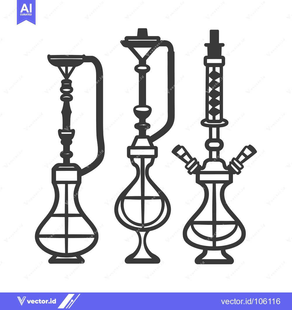 Premium Vector dari Three Different Types of Hookah Pipes