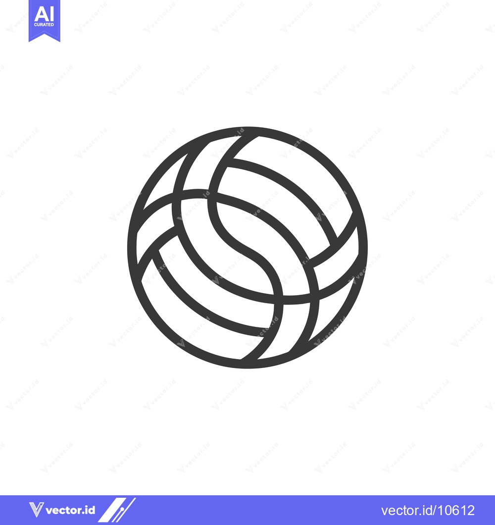 Premium Vector dari A Black and White Line Drawing of a Volleyball