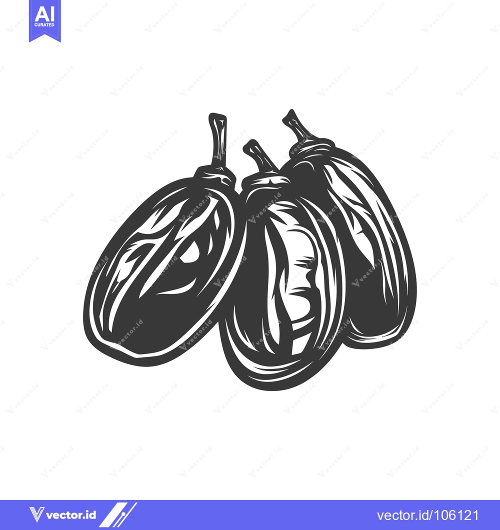 Premium Vector dari Three Dried Dates Illustration