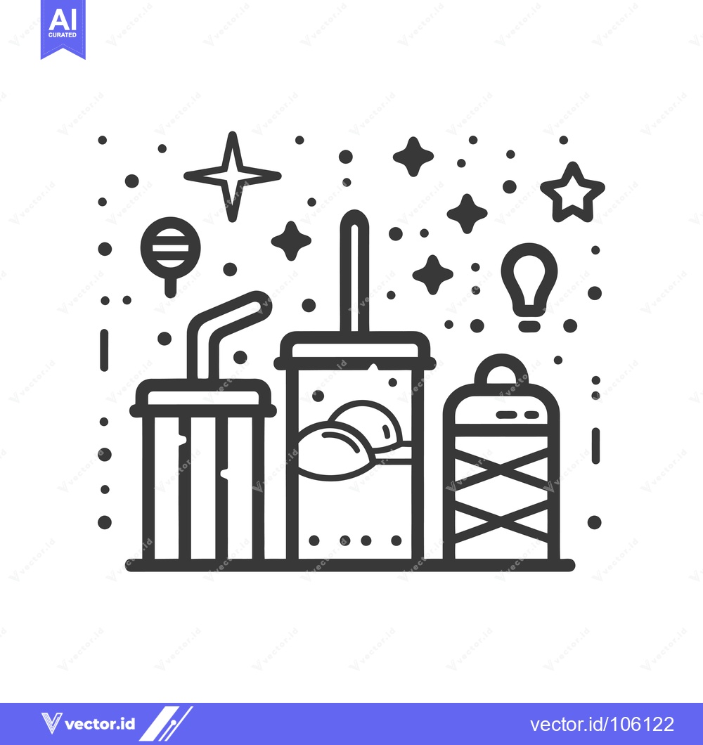 Premium Vector dari Three Drinks with Stars and a Lantern Illustration