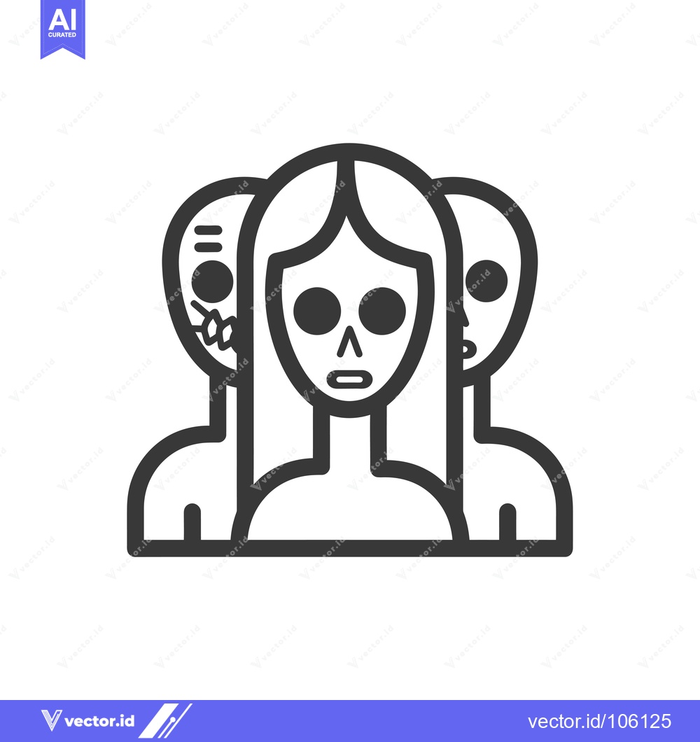 Premium Vector dari Three Faces Depicting Different Expressions