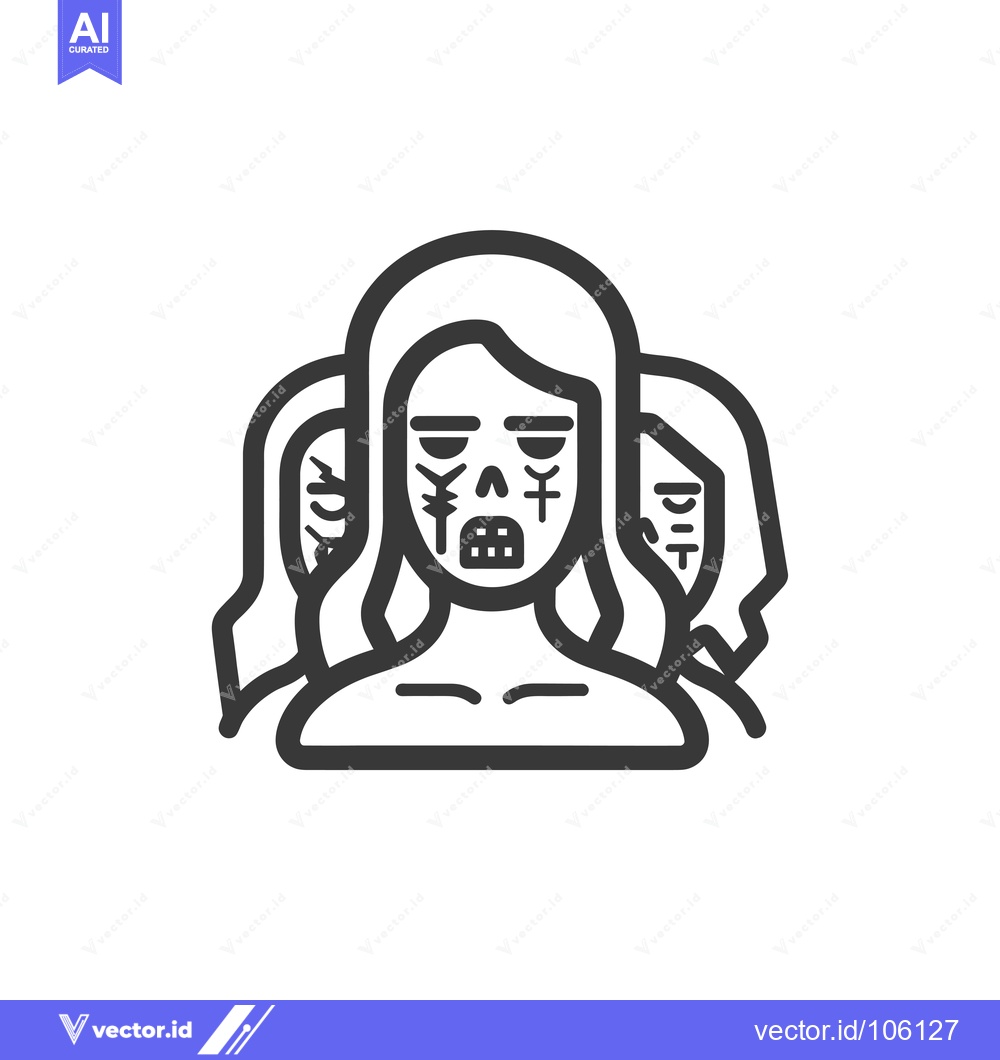 Premium Vector dari Three female figures with painted faces and tribal markings