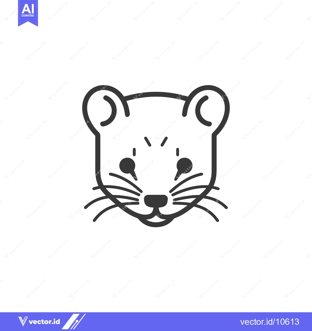 Premium Vector dari A black and white line drawing of a weasel's face