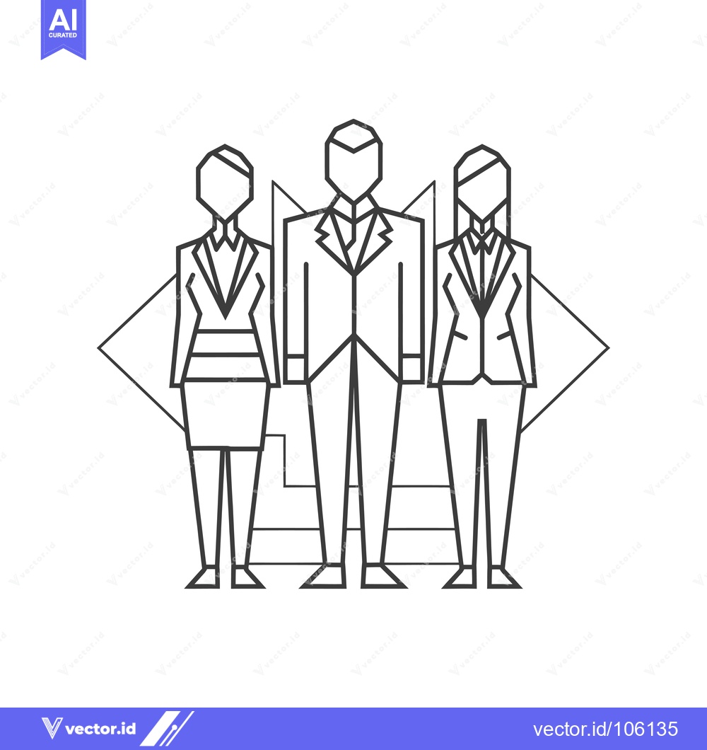 Premium Vector dari Three Geometrically Shaped Businesspeople Standing Together