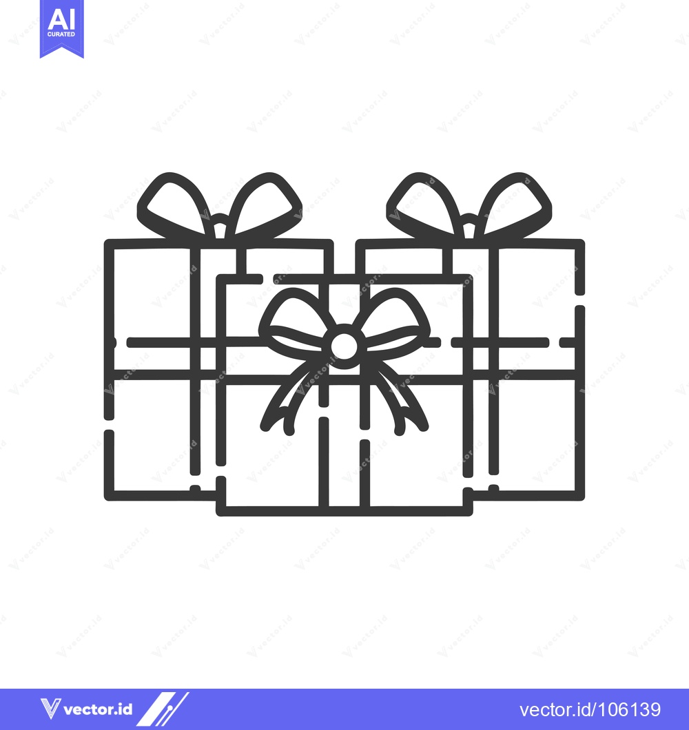 Premium Vector dari Three Gift Boxes with Ribbons and Bows