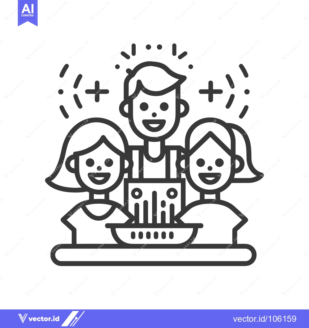 Premium Vector dari Three Happy People Enjoying a Meal Together