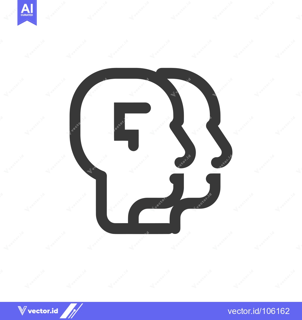 Premium Vector of Three Heads with an F in the Middle