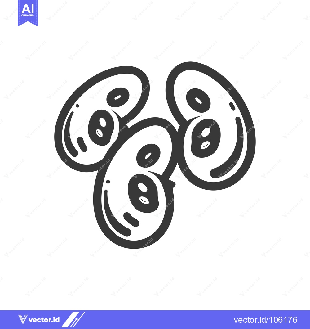Premium Vector dari Three Interlocking Bean-Shaped Objects with Inner Circles